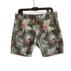Hurley Men's 32 Floral Hybrid Swim Walk‎ Shorts Multicolor Summer Casual
